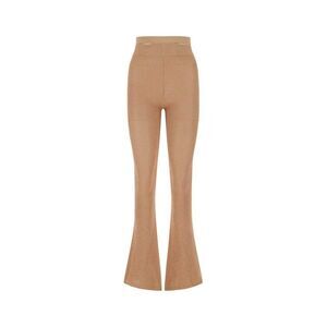 ANDREADAMO Women's Knit Flared Pants Women CAMEL